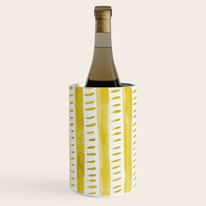 Watercolor lines - yellow Wine Chiller Gallery Image 2