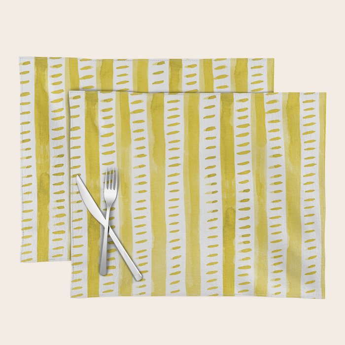 Watercolor lines - yellow Placemat Gallery Image 1