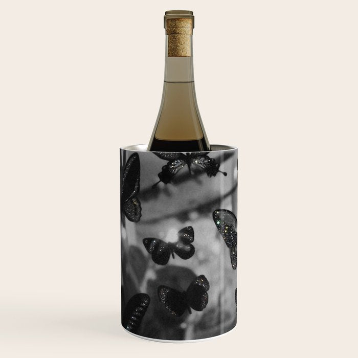 BLACK AND WHITE BUTTERFLIES | photo | sparkle and shine | wings | aesthetic | monochrome | fly  Wine Chiller Gallery Image 2