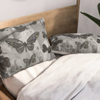 BLACK AND WHITE BUTTERFLIES | photo | sparkle and shine | wings | aesthetic | monochrome | fly  Pillow Sham Gallery Image 2
