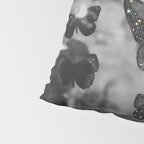BLACK AND WHITE BUTTERFLIES | photo | sparkle and shine | wings | aesthetic | monochrome | fly  Pillow Sham Gallery Image 4