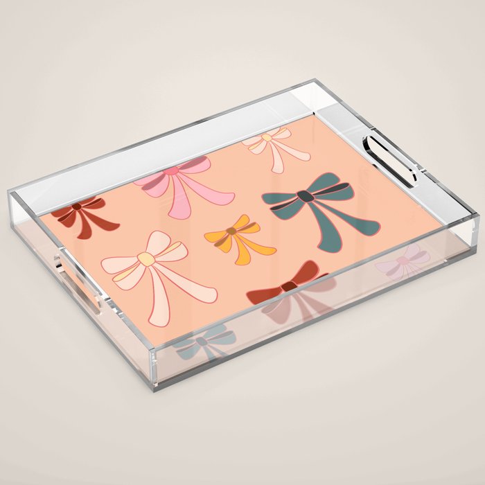 Colorful Ribbon Bows Patterns  Acrylic Tray Gallery Image 1