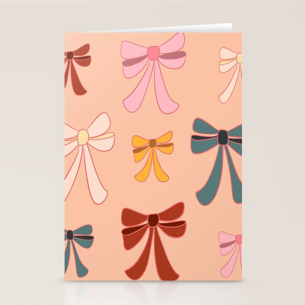 Colorful Ribbon Bows Patterns  Stationery Card Gallery Image 1