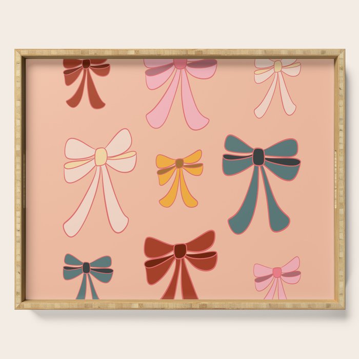Colorful Ribbon Bows Patterns  Serving Tray Gallery Image 1