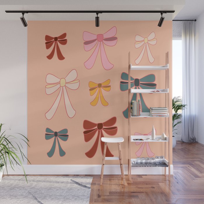 Colorful Ribbon Bows Patterns  Wall Mural Gallery Image 1