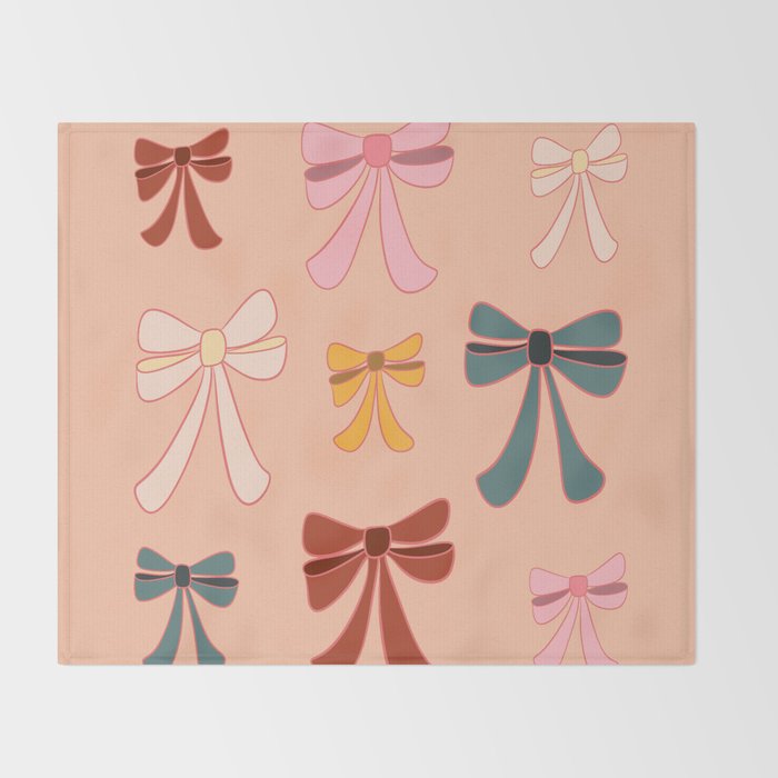 Colorful Ribbon Bows Patterns  Throw Blanket Gallery Image 2