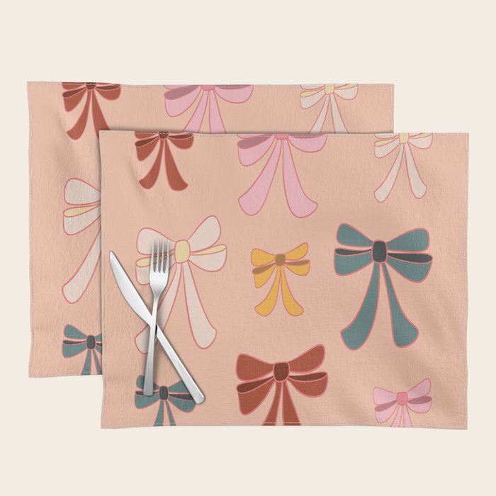Colorful Ribbon Bows Patterns  Placemat Gallery Image 1