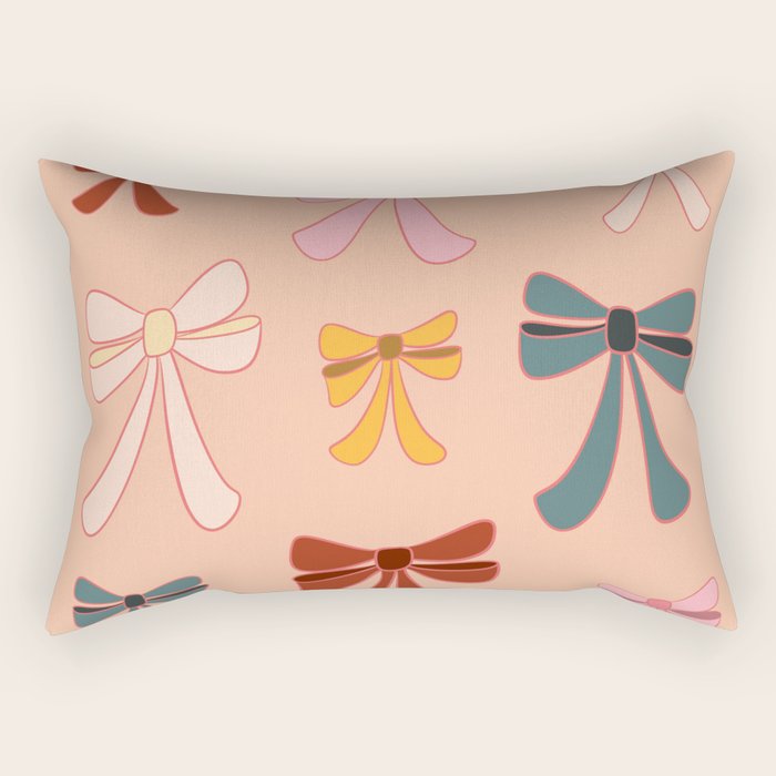 Colorful Ribbon Bows Patterns  Rectangular Pillow Gallery Image 1