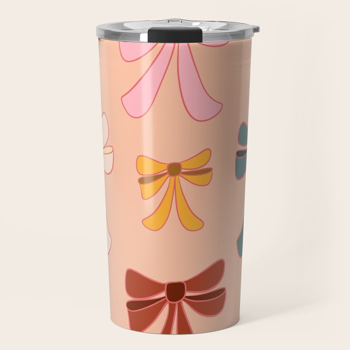Colorful Ribbon Bows Patterns  Travel Mug Gallery Image 1