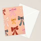 Colorful Ribbon Bows Patterns  Stationery Card Gallery Image 2