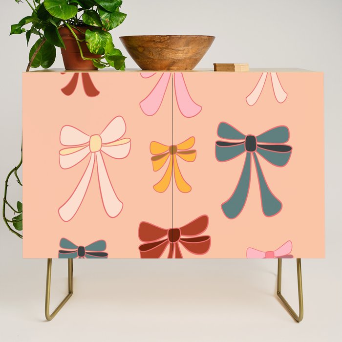 Colorful Ribbon Bows Patterns  Credenza Gallery Image 1