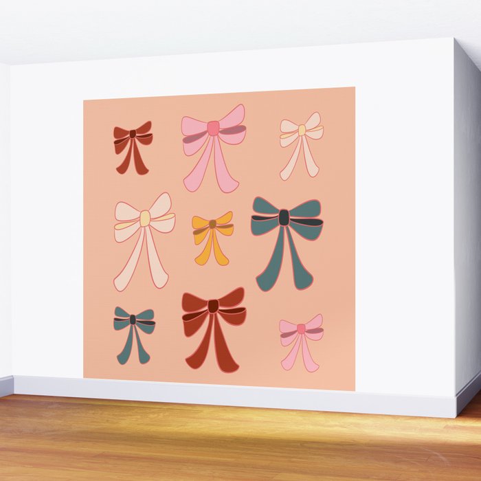 Colorful Ribbon Bows Patterns  Wall Mural Gallery Image 2