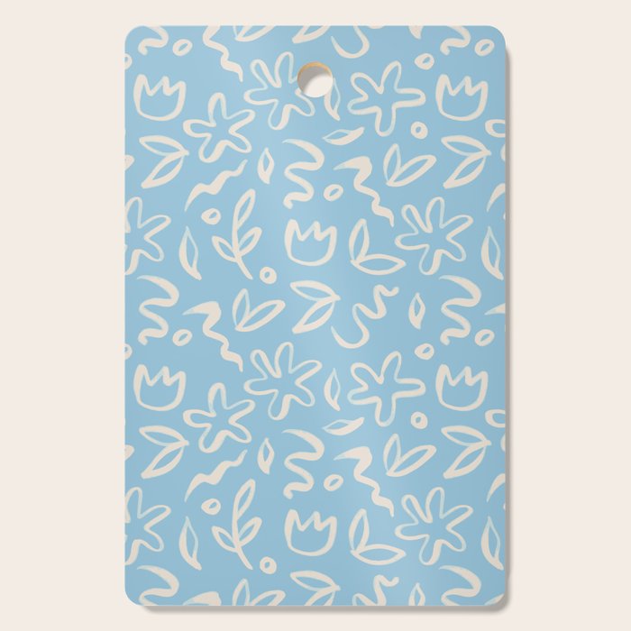 Hand drawn flower nature art pattern Cutting Board Gallery Image 1