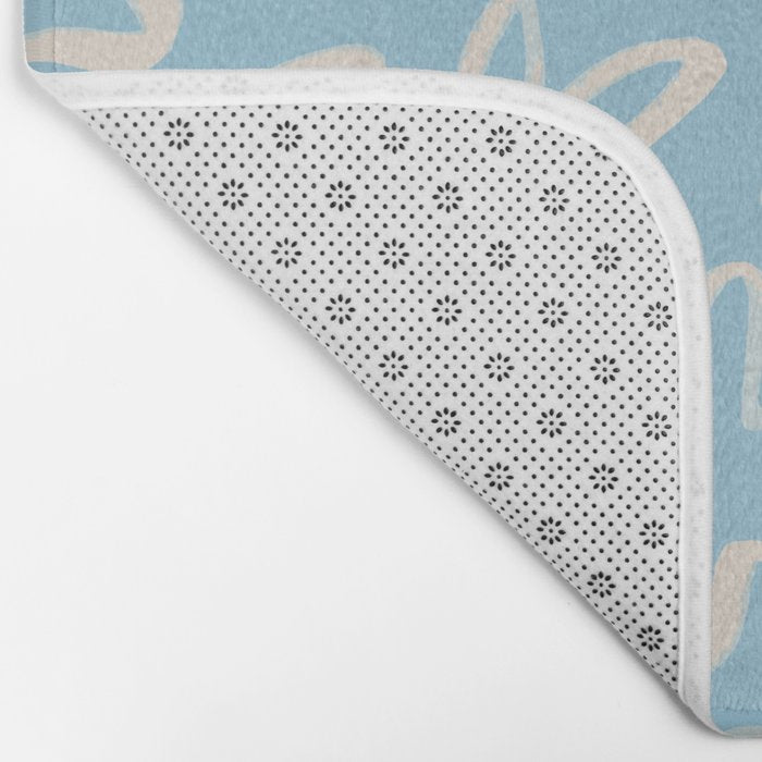 Hand drawn flower nature art pattern Bath Mat Gallery Image 2