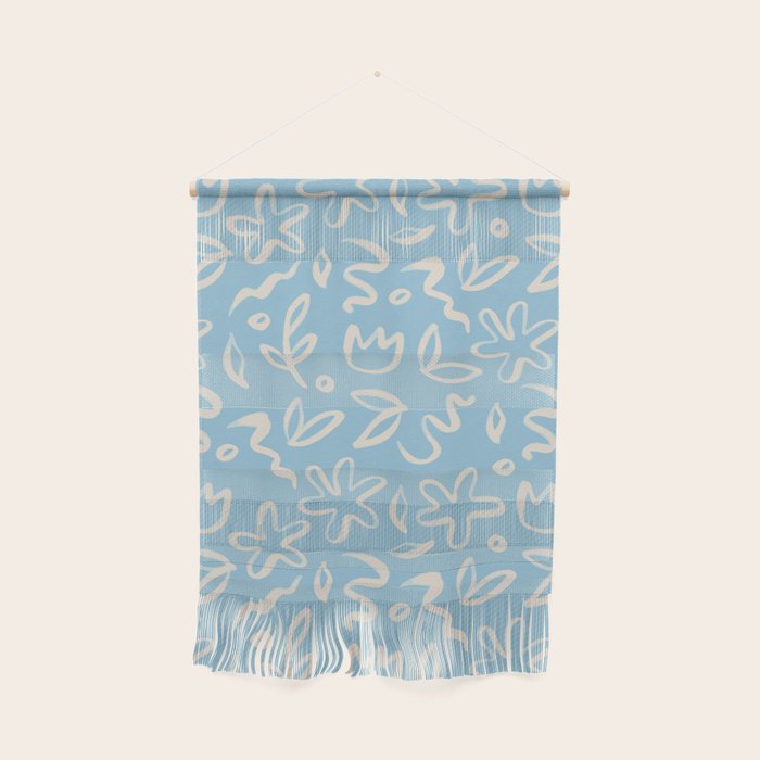 Hand drawn flower nature art pattern Wall Hanging Gallery Image 1