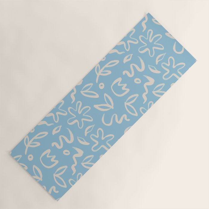 Hand drawn flower nature art pattern Yoga Mat Gallery Image 1