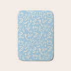 Hand drawn flower nature art pattern Bath Mat Gallery Image 1
