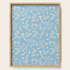 Hand drawn flower nature art pattern Serving Tray Gallery Image 1