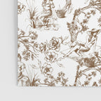 Toile de Jouy Modern Vintage Summer Picnic Girls Brown & White Poster Gallery Image 3