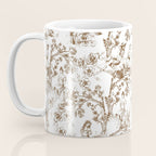 Toile de Jouy Modern Vintage Summer Picnic Girls Brown & White Coffee Mug Gallery Image 3