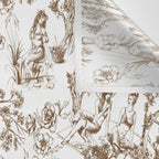 Toile de Jouy Modern Vintage Summer Picnic Girls Brown & White Wall Tapestry Gallery Image 3