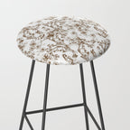 Toile de Jouy Modern Vintage Summer Picnic Girls Brown & White Stool Gallery Image 2