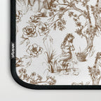 Toile de Jouy Modern Vintage Summer Picnic Girls Brown & White Laptop Sleeve Gallery Image 3