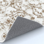 Toile de Jouy Modern Vintage Summer Picnic Girls Brown & White Rug Gallery Image 4