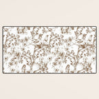 Toile de Jouy Modern Vintage Summer Picnic Girls Brown & White Desk Mat Gallery Image 3