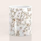 Toile de Jouy Modern Vintage Summer Picnic Girls Brown & White Coffee Mug Gallery Image 4