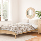 Toile de Jouy Modern Vintage Summer Picnic Girls Brown & White Duvet Cover Gallery Image 2