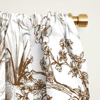 Toile de Jouy Modern Vintage Summer Picnic Girls Brown & White Window Curtain Gallery Image 2