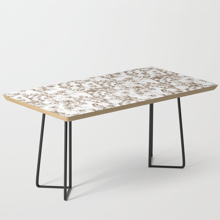 Toile de Jouy Modern Vintage Summer Picnic Girls Brown & White Coffee Table Gallery Image 1