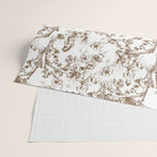 Toile de Jouy Modern Vintage Summer Picnic Girls Brown & White Wrapping Paper Gallery Image 2