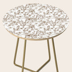 Toile de Jouy Modern Vintage Summer Picnic Girls Brown & White Side Table Gallery Image 2