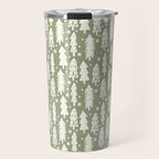 Boho Winter Trees . Lush Green Travel Mug Gallery Image 1
