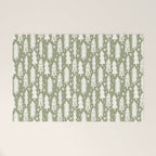Boho Winter Trees . Lush Green Welcome Mat Gallery Image 1
