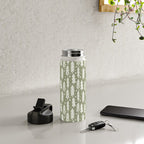 Boho Winter Trees . Lush Green Water Bottle Gallery Image 4