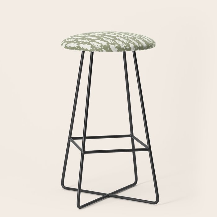 Boho Winter Trees . Lush Green Stool Gallery Image 1