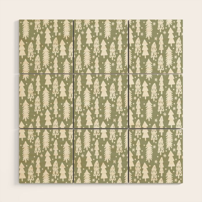 Boho Winter Trees . Lush Green Wood Wall Art Gallery Image 1