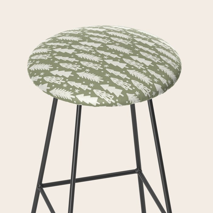 Boho Winter Trees . Lush Green Stool Gallery Image 2