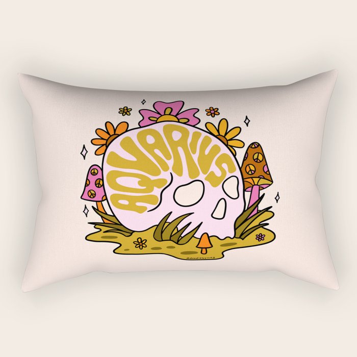Aquarius Skull Rectangular Pillow Gallery Image 2