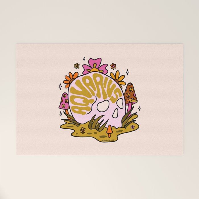 Aquarius Skull Welcome Mat Gallery Image 1