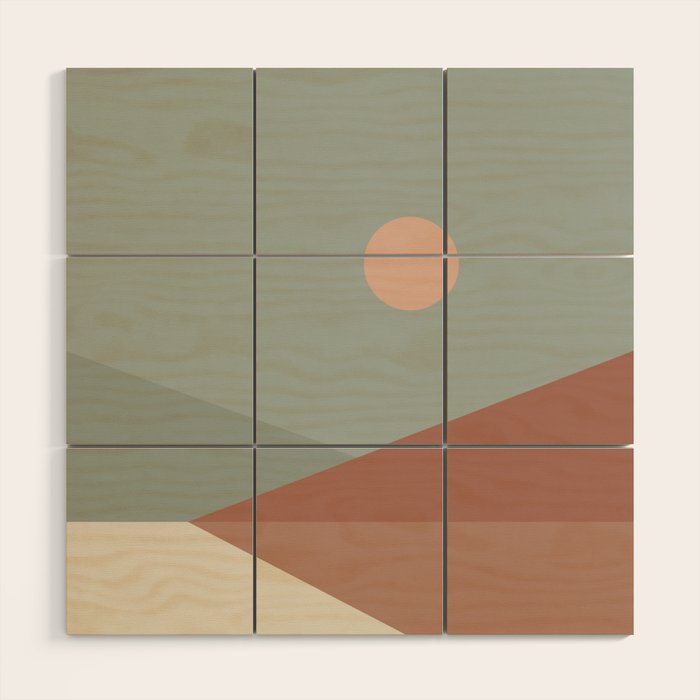 Geometric Landscape 04 Wood Wall Art Gallery Image 1