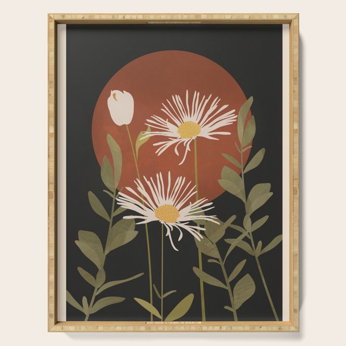 Abstract Florals 4 Serving Tray Gallery Image 1
