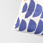 'Sunset Eyes' Mid Century Modern Minimalist Paper Collage Semicircles Blue Yellow Colors Pillow Sham Gallery Image 4