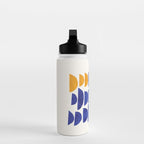 'Sunset Eyes' Mid Century Modern Minimalist Paper Collage Semicircles Blue Yellow Colors Water Bottle Gallery Image 3
