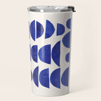 'Sunset Eyes' Mid Century Modern Minimalist Paper Collage Semicircles Blue Yellow Colors Travel Mug Gallery Image 2