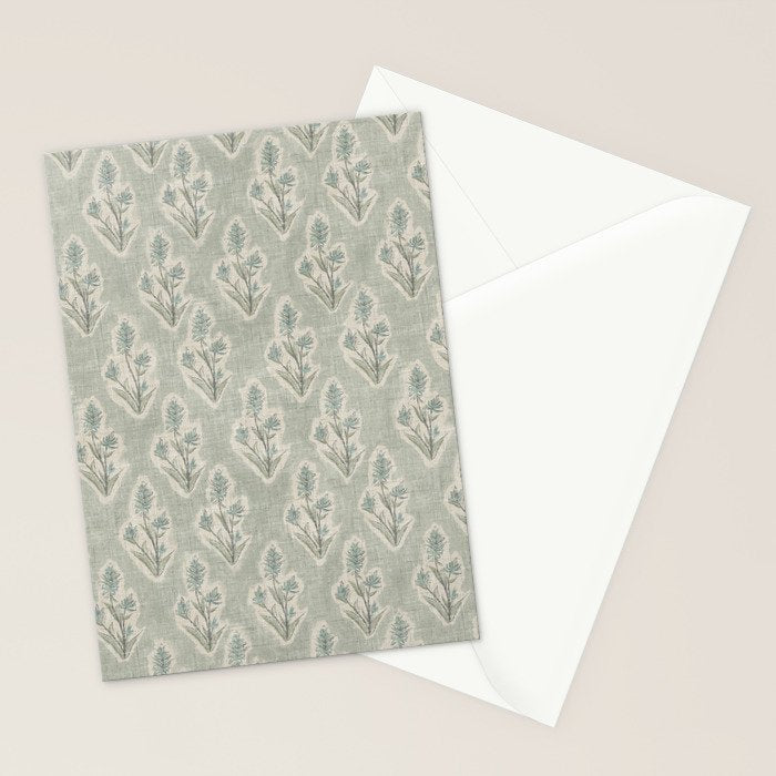 Indian Paintbrush - dusty light blue Stationery Card Gallery Image 2