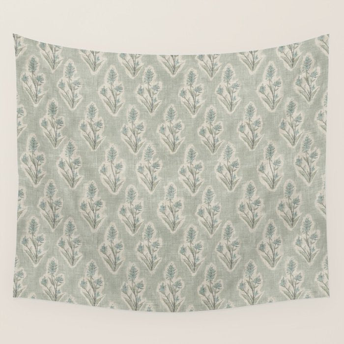 Indian Paintbrush - dusty light blue Wall Tapestry Gallery Image 4